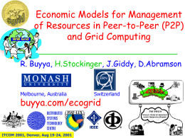 Economic Models for Management of Resources in Peer …
