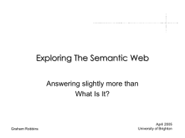 Exploring The Semantic Web