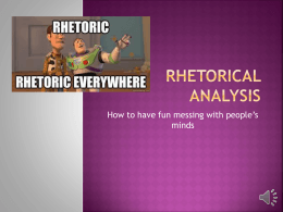 Rhetorical Analysis - English 105