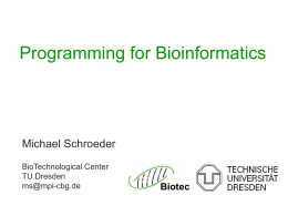 Programming for Bioinformatics