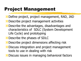 Systems Development Life Cycle (SDLC)