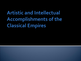 Artistic and Intellectual Accomplishments of the Classical