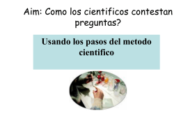 Aim: How do scientists solve problems?