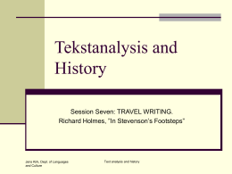 Tekstanalyse og –historie