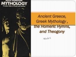 Greek Mythology and the Homeric Hymns