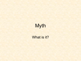 What is myth? - University at Albany - SUNY