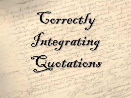 Correctly Integrating Quotations
