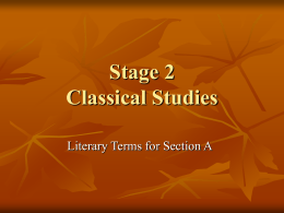 Classical Studies. - South Australian Certificate of Education