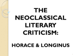 INTRODUCTION TO THE SCOPE OF LITERARY CRITICISM