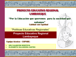 PROYECTO EDUCATIVO REGIONAL LAMBAYEQUE