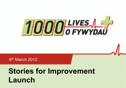 Stories for Improvement Launch
