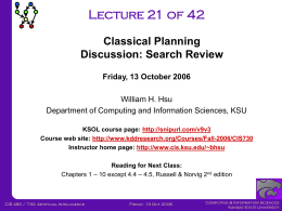 CIS730-Lecture-21-20061013 - Kansas State University