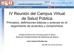 Virtual Campus for Public Health: Building the Strategic …