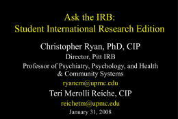 Preparing Psychosocial Research Protocols for IRB …