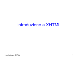 Introduzione a XHTML Parte I - Dipartimento di Informatica
