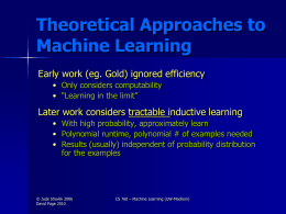 Computational Learning Theory (UPDATED)