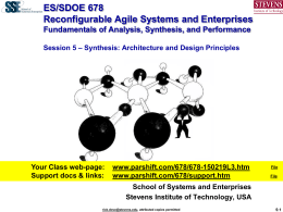 SDOE 780 Engineering of Agile Systems and Enterprises