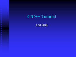 C /C++ Tutorial - Northeastern University