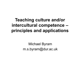 Teaching culture and/or intercultural competence