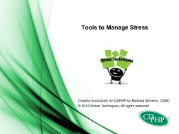 Tools to Manage STRESS