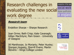 Research challenges in evaluating the new social work degree