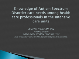 Knowledge of autism spectrum disorder care needs …