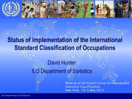 Status of work on the International Classification of