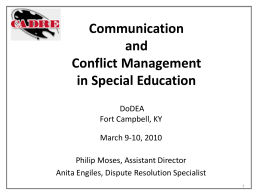Communication and Conflict Management in Special …