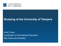 Tampereen yliopisto - University of Tampere