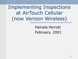 Implementing Inspections at AirTouch Cellular