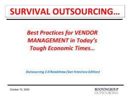 Offshoring / Outsourcing