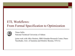 Formal Specification and Optimization of ETL Workflows