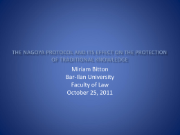 the Nagoya Protocol and its effect on the protection of