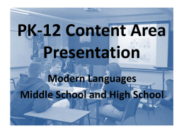 PK-12 Content Area Presentation