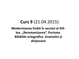 Curs 9 (21.04.2015) - Universitatea din București