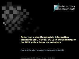 Report on using Geographic Information standards in the