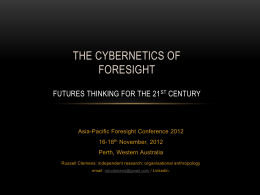 The Cybernetics of Foresight Futures Thinking for the 21st