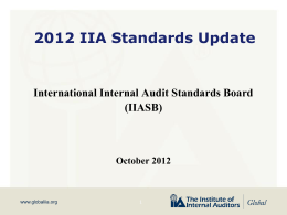 2012 IIA Standards Update PowerPoint Presentation