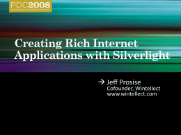 PRE05: Creating Rich Internet Applications with Silverlight