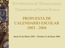 PROPUESTA DE CALENDARIO ESCOLAR 2003