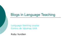 Blogs in Language Teaching