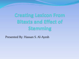 Creating Lexicon From Bitexts and Effect of Stemming