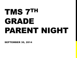 TMS 6th Grade Parent night