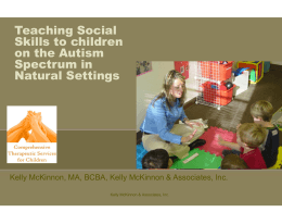 Teaching Social Skills in Natural Settings
