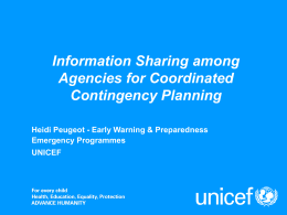 Inter-agency coordination for early warning systems