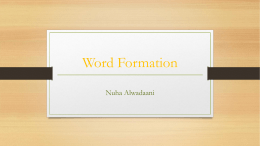 Word Formation - SchoolRack.com