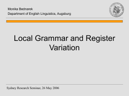 Local grammar and register variation