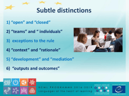 Subtle distinctions - European Centre for Modern Languages