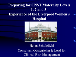 Preparing for CNST Maternity Levels 1, 2 and 3: Experience