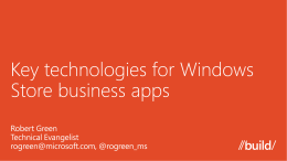 Key technologies for Windows Store business apps